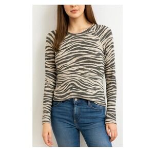 LNA‎ Brushed Zebra Vintage Raglan Top SZ sm